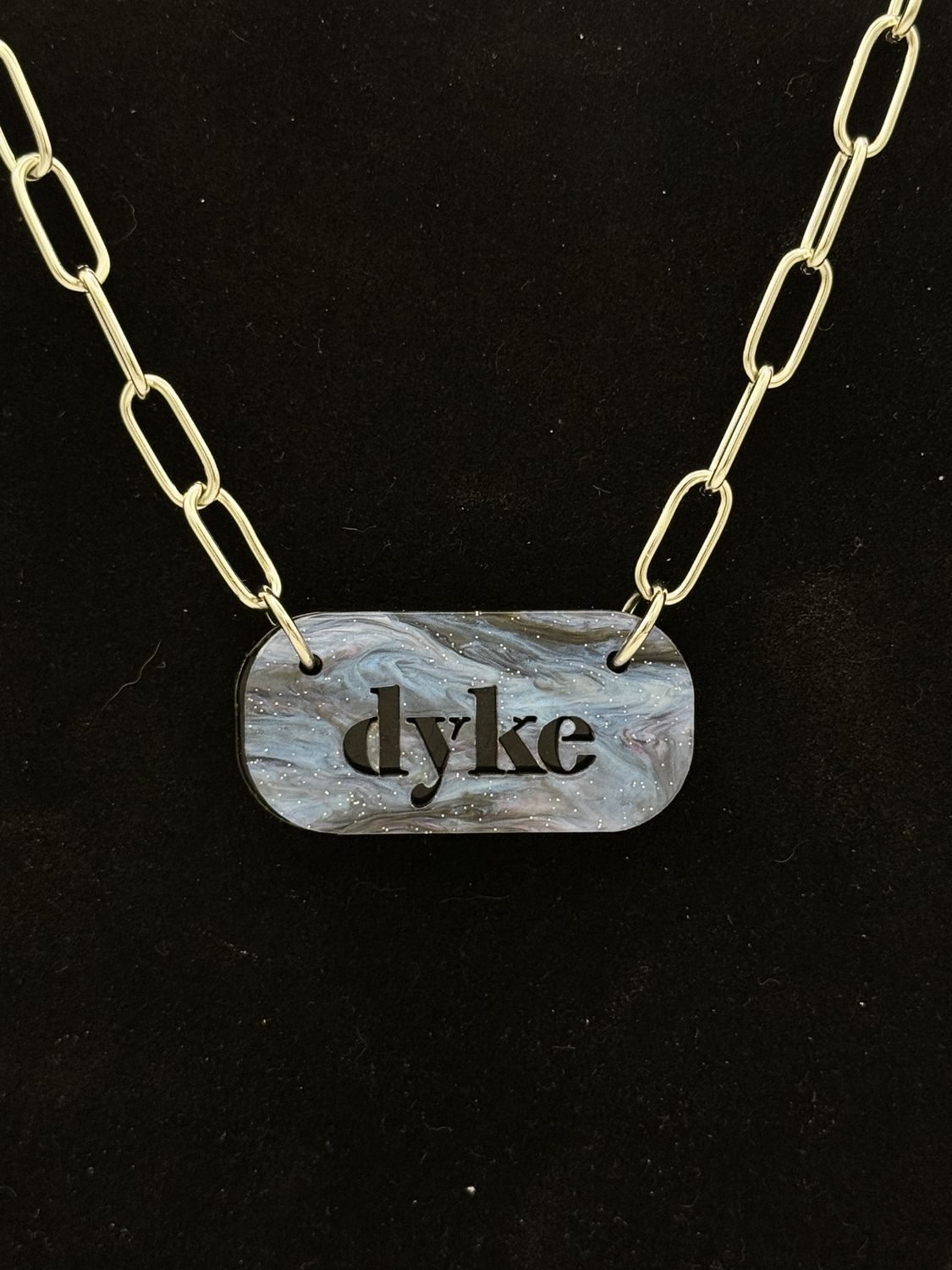 Chain/Tag Necklace, Print: Dyke, Style: A