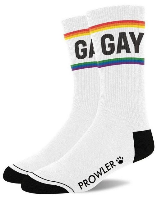 GAY Socks - White/Rainbow