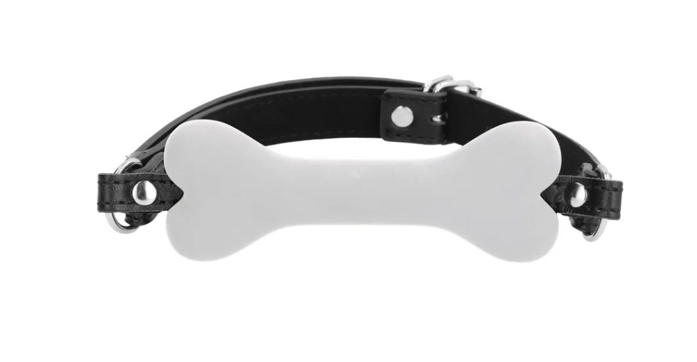 Ouch! Puppy Play Silicone Bone Gag, color: White