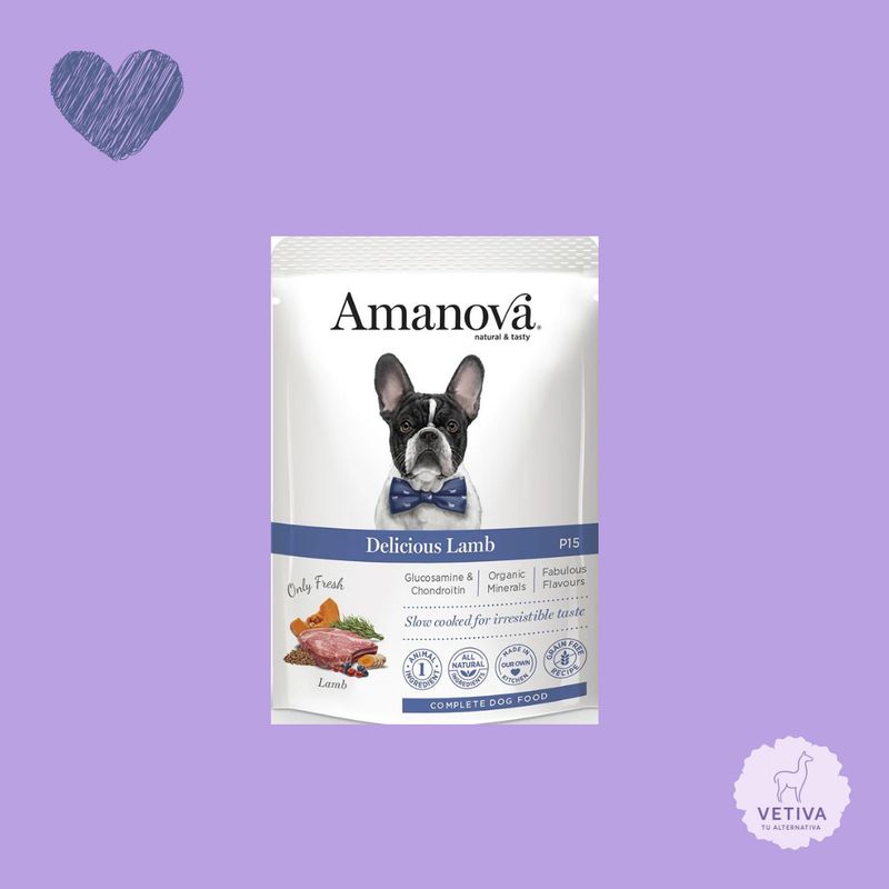 Amanova alimento completo húmedo de cordero fresco para perro