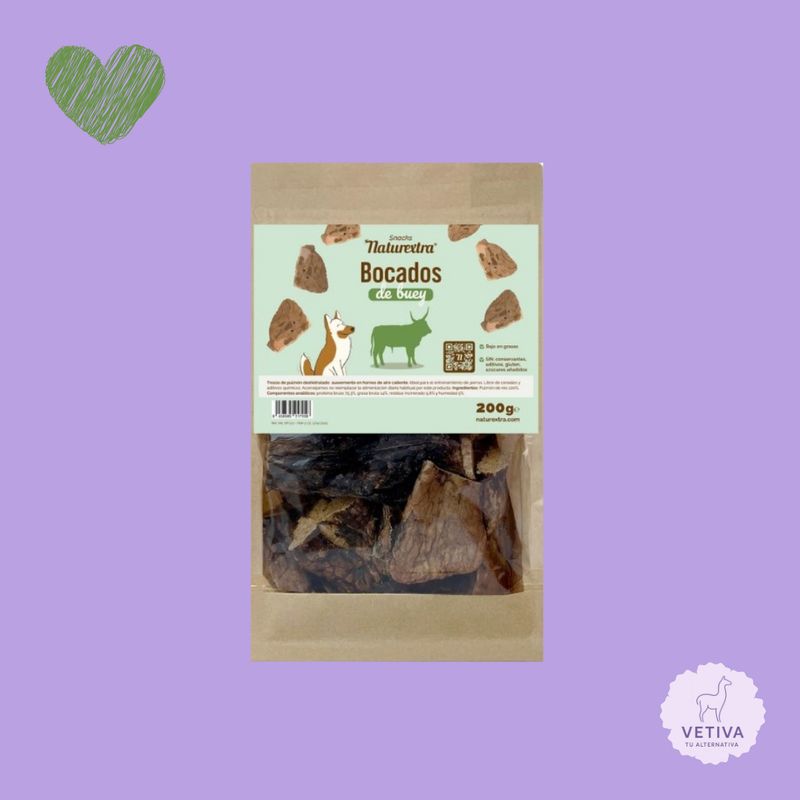 Naturextra snack de bocados de buey para perro