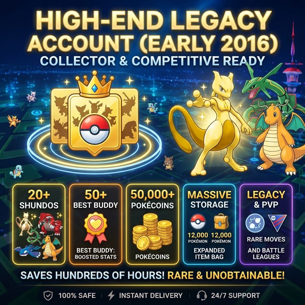 Pokémon GO Maxed-Out Legacy Account (2016) | 20+ Shundos, 50+ Best Buddies, 50K Coins