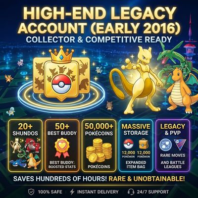 Pokémon GO Maxed-Out Legacy Account (2016) | 20+ Shundos, 50+ Best Buddies, 50K Coins