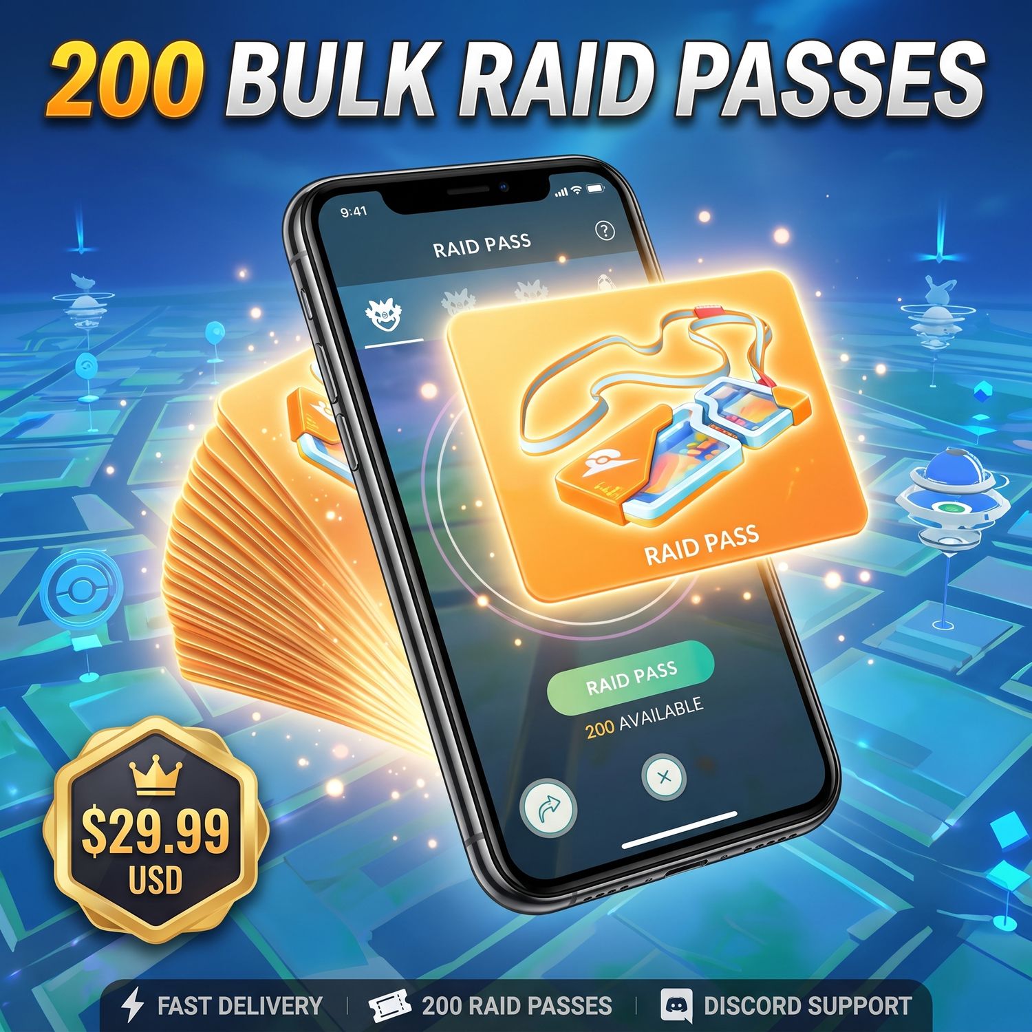 Pokémon GO Bulk Raid Passes (200 Passes)