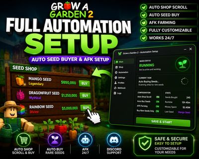Grow a Garden 2 Auto Seed Buyer &amp; AFK Setup