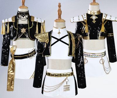 KPop Demon Hunters Costume Premium Idol Rumi Zoey Mira Huntrix Fancy Dress Virtual Idol Movie Cosplay for Girls' Kid's Halloween Carnival Performance Comic Con Anime Expo Golden