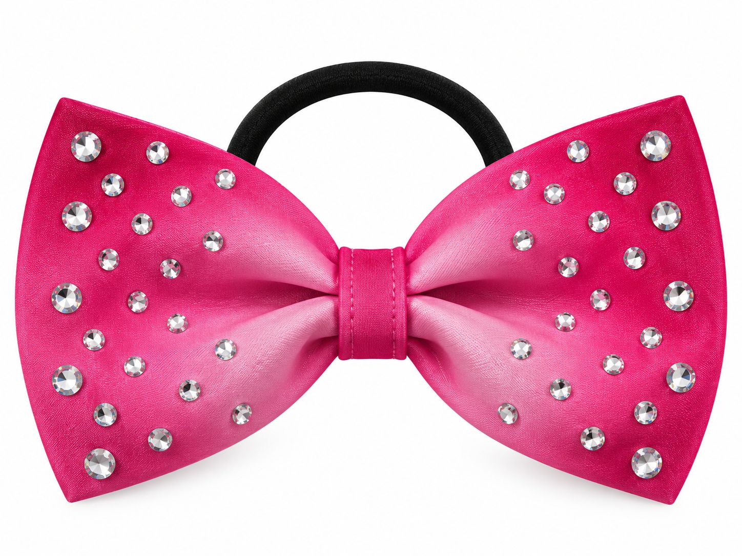 Fuchsia Gradient Artistic Gymnastics Hair Bow with Crystals