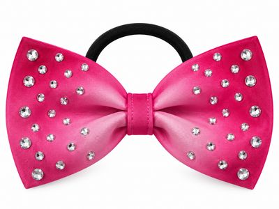 Fuchsia Gradient Artistic Gymnastics Hair Bow with Crystals