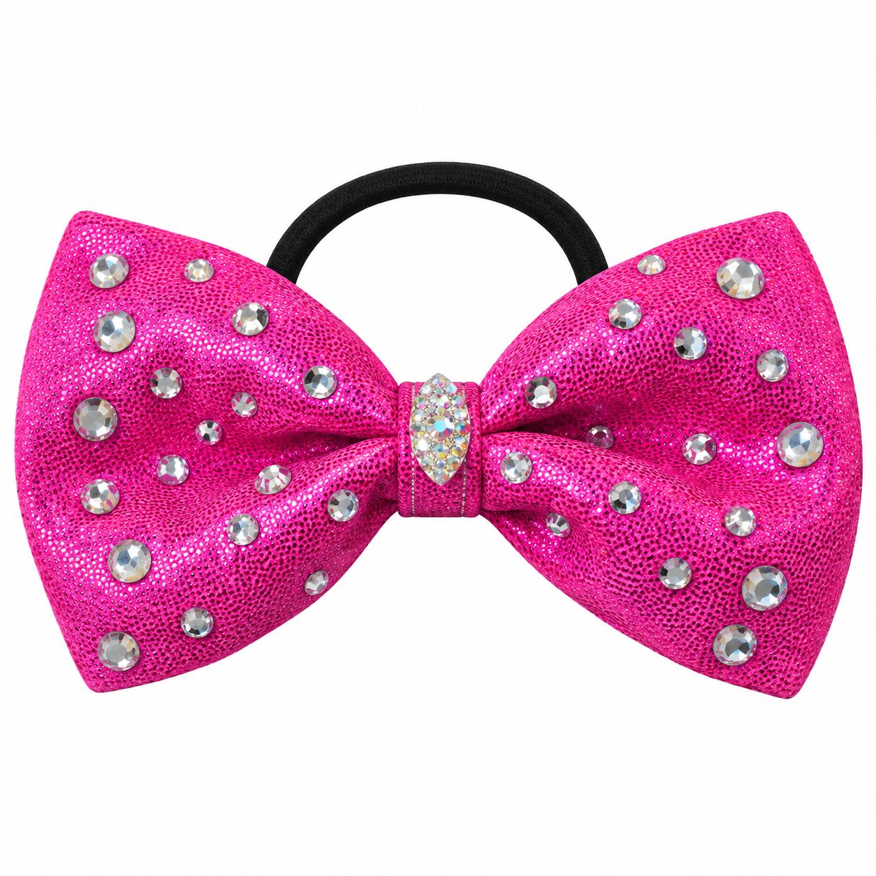 Fuchsia Artistic Gymnastics Hair Bow with Crystals