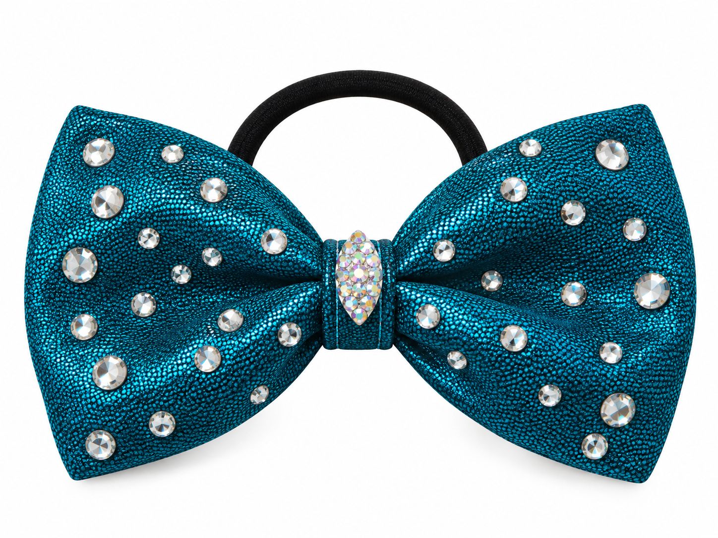 Petrol Artistic Gymnastics Hair Bow with Crystals