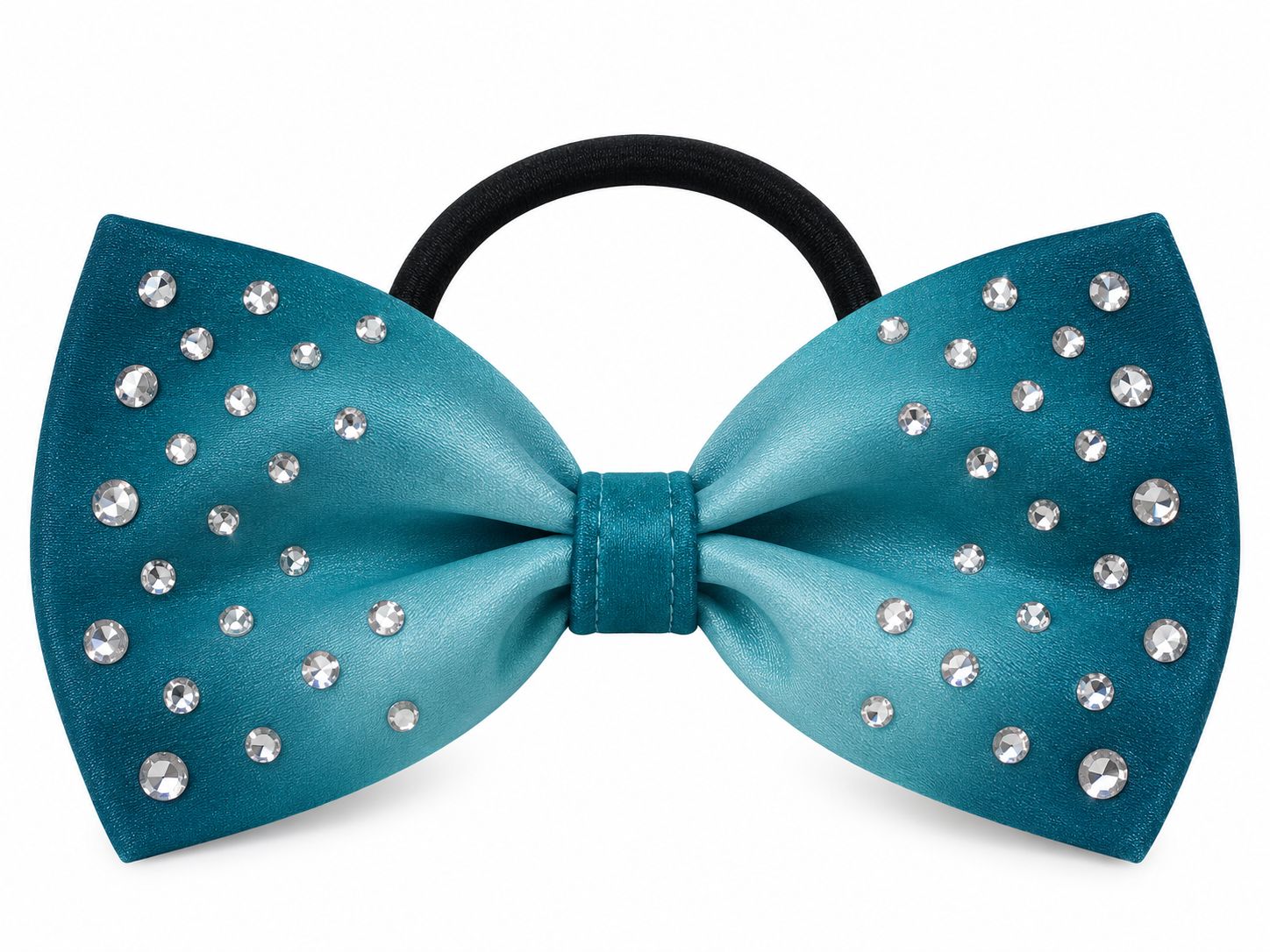 Petrol Gradient Artistic Gymnastics Hair Bow with Crystals