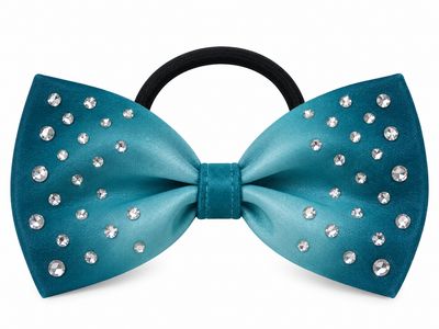 Petrol Gradient Artistic Gymnastics Hair Bow with Crystals