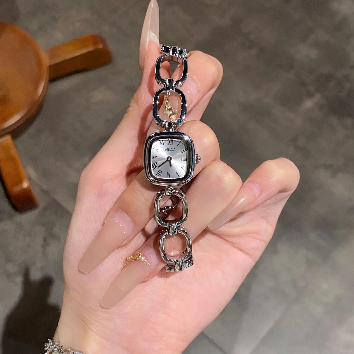 Beaded Silver Watch (Silver)