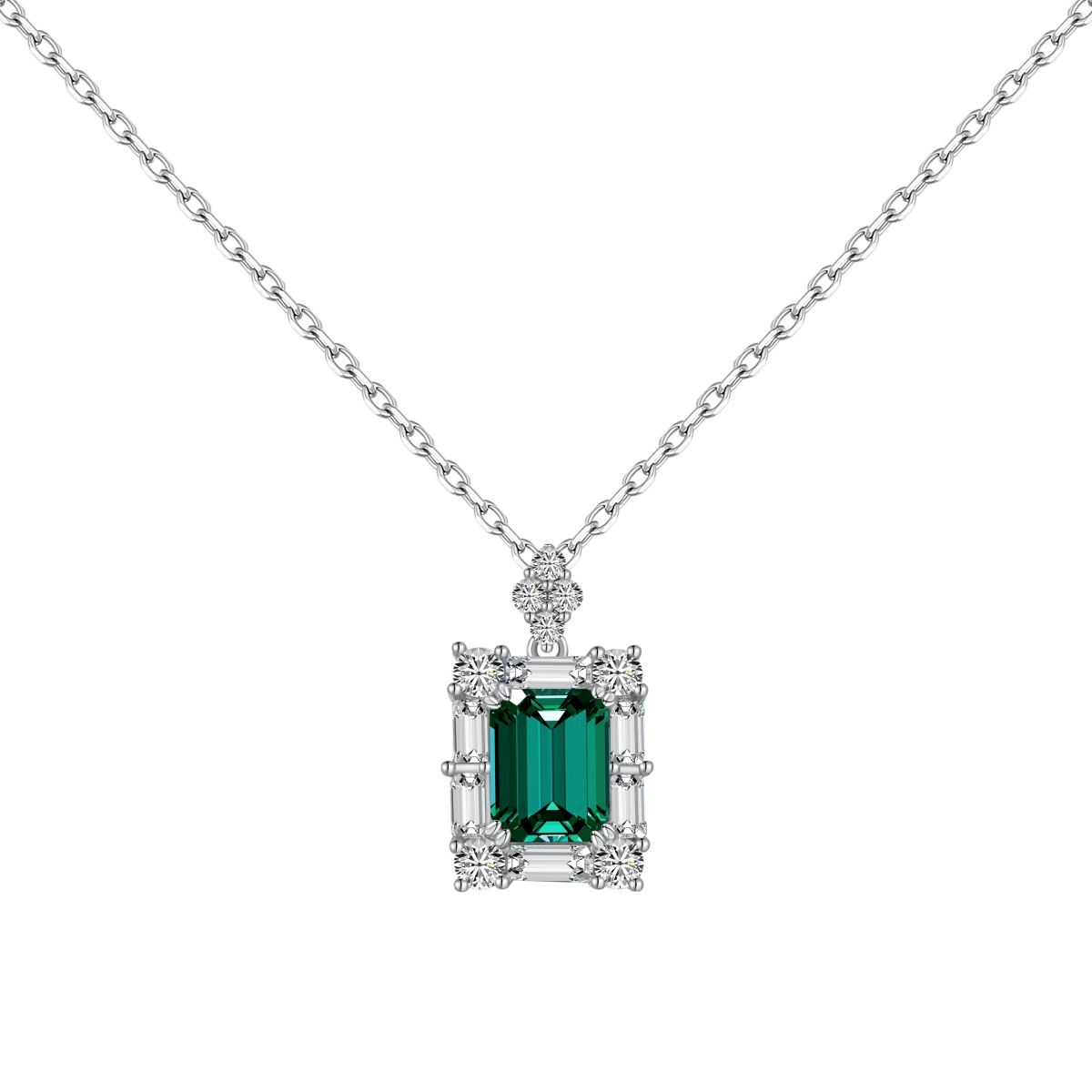 Emerald Cut Pendant (Silver)