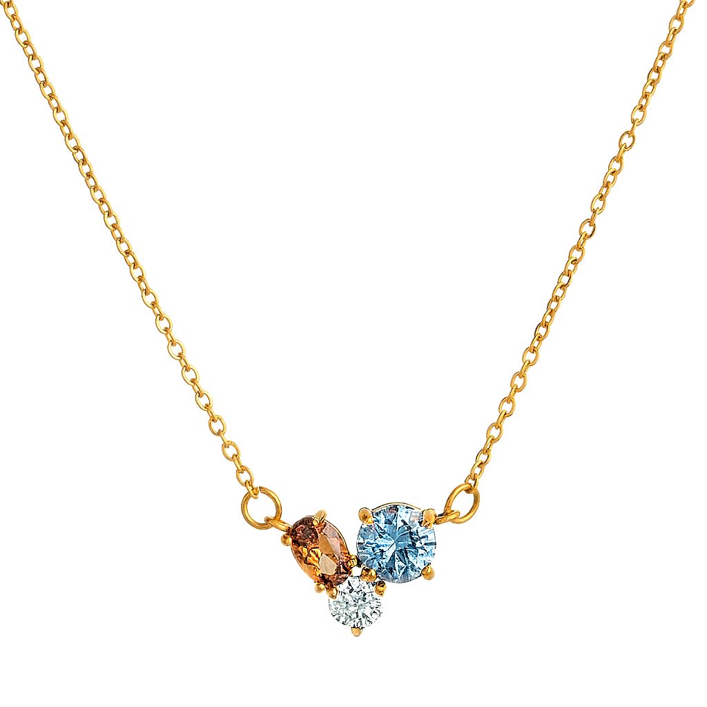 Three Gem Cluster Pendant