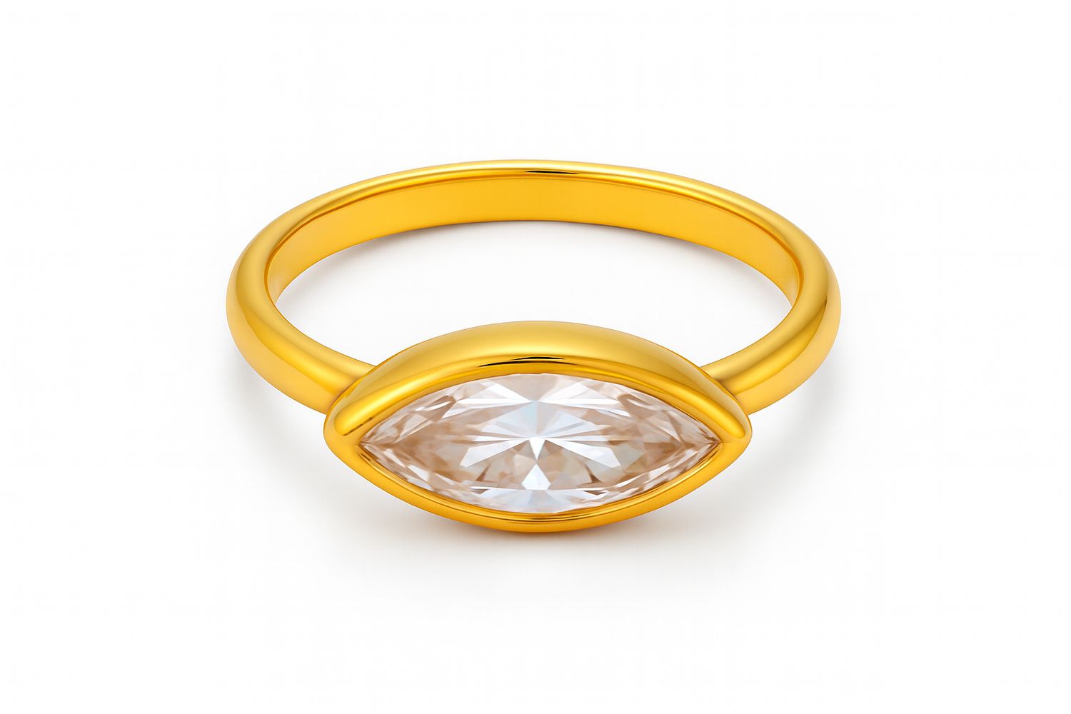 Hexagon Solitaire Ring