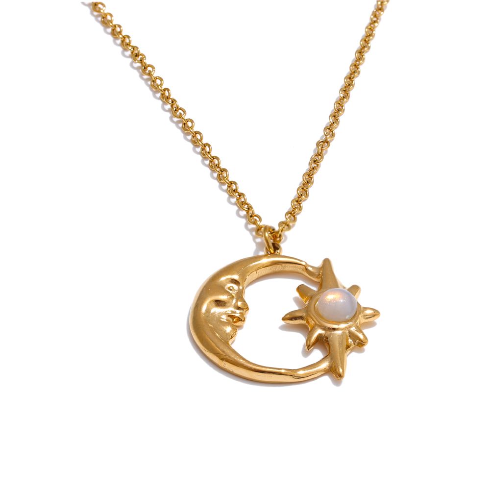 Crescent Moon &amp; Star Pendant