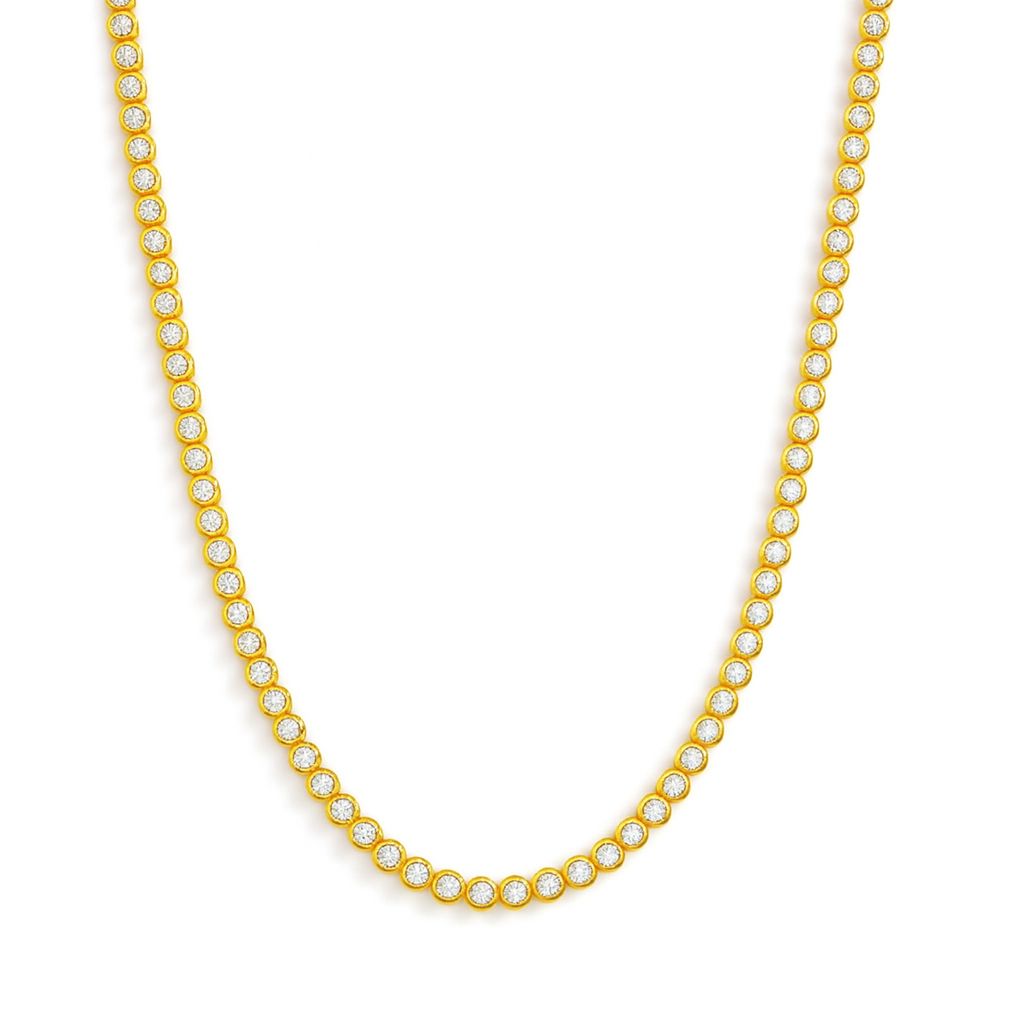 Bezel Tennis Necklace 16&quot;