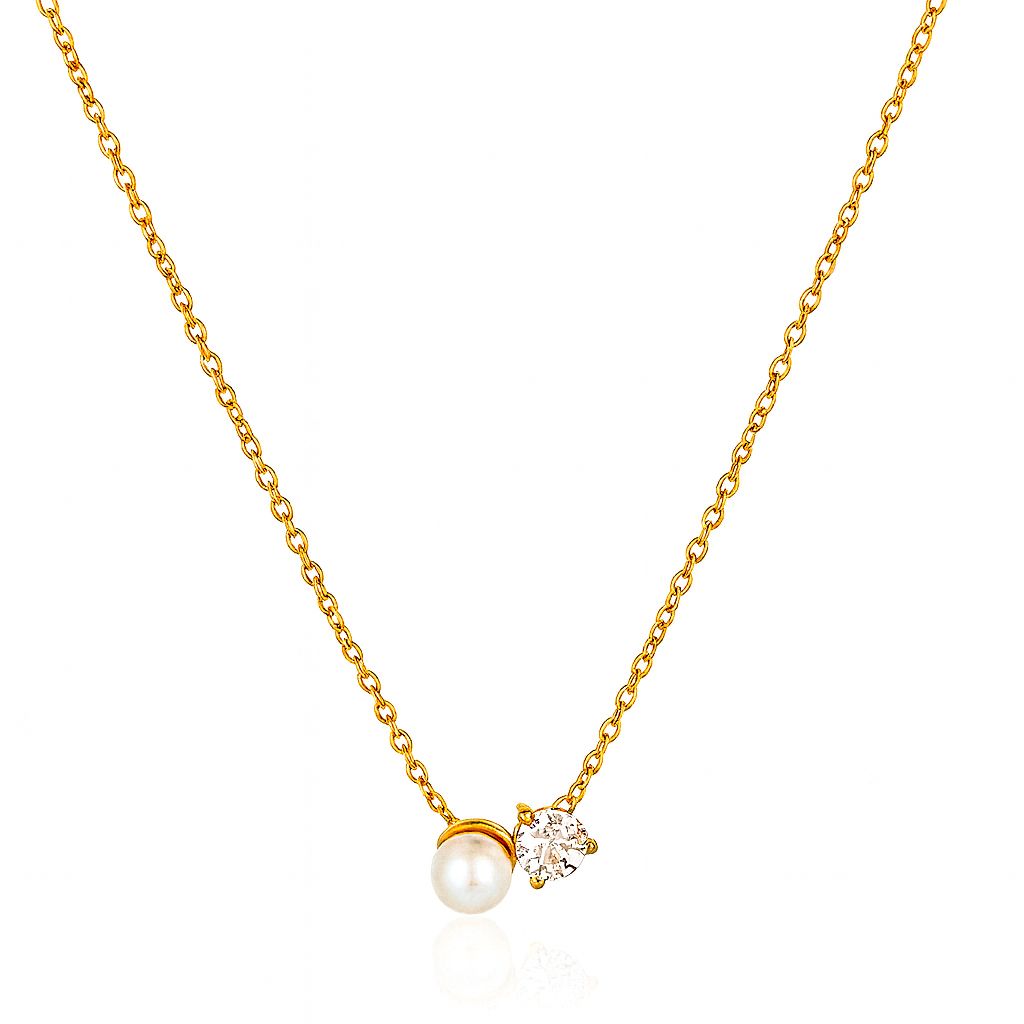 Tiny Pearl and Diamond Pendant