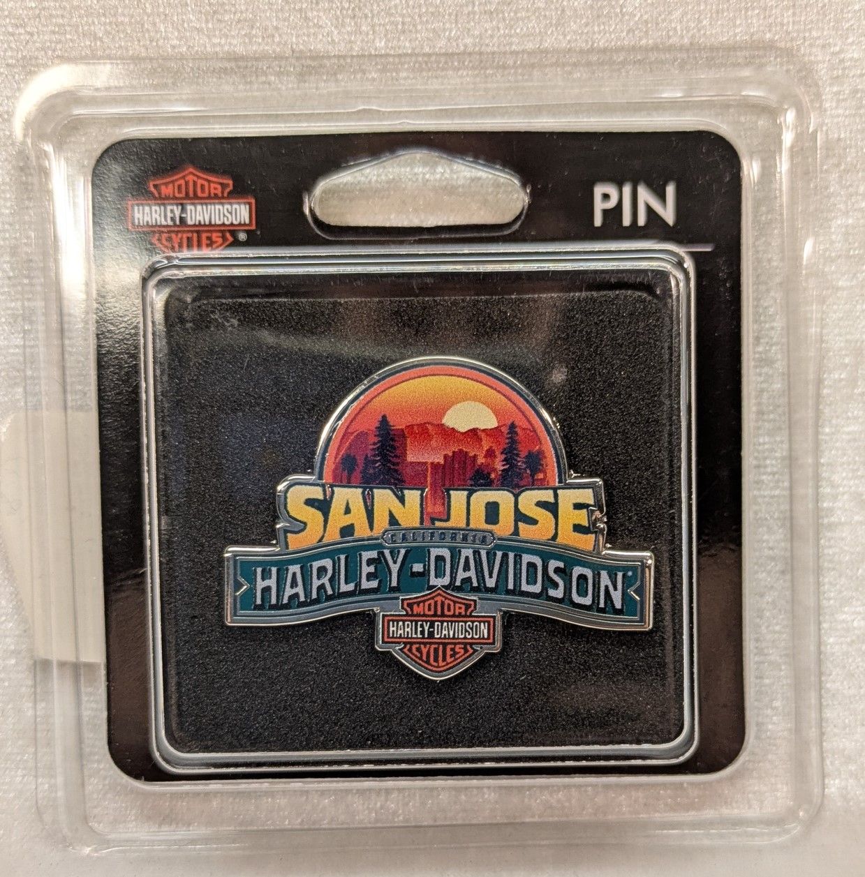 SJHD Sunset logo pin