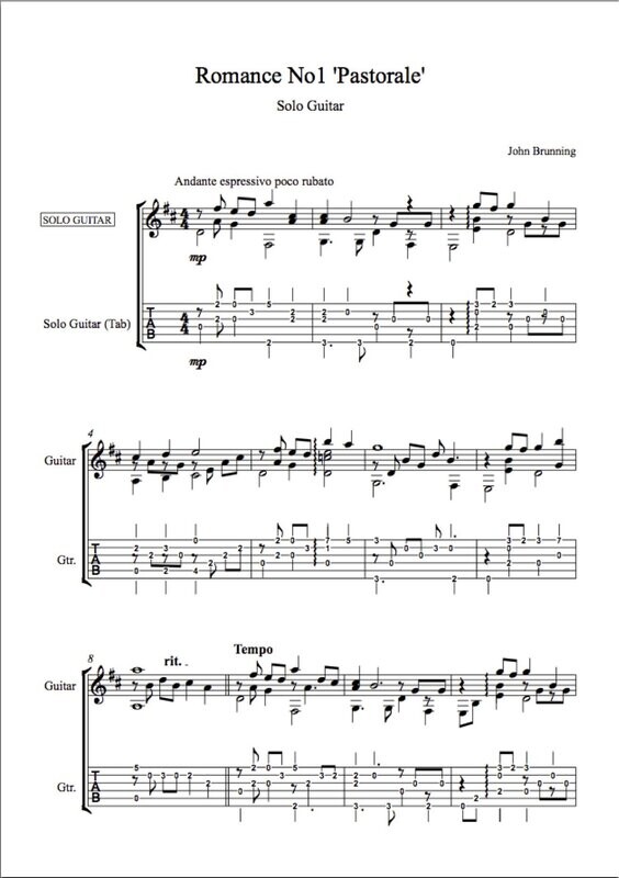 Romance No.1 'Pastorale' for Solo Guitar + Tab (as recorded by Craig Ogden)