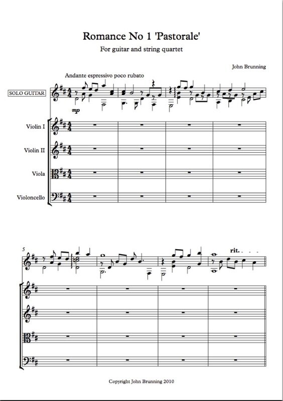 Romance No.1 'Pastorale' for Guitar & String Quartet