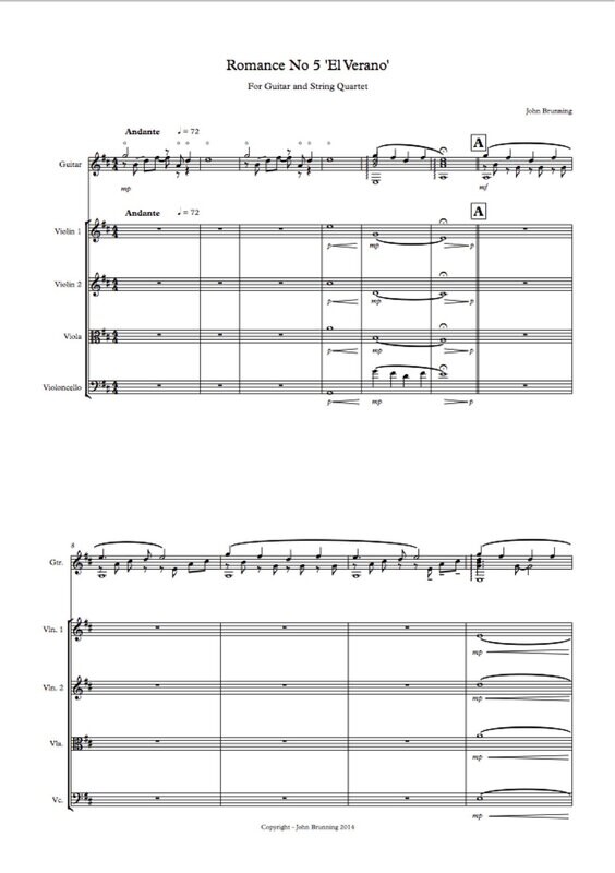 Romance No.5 'El Verano' for guitar and string quartet (as recorded by Craig Ogden)