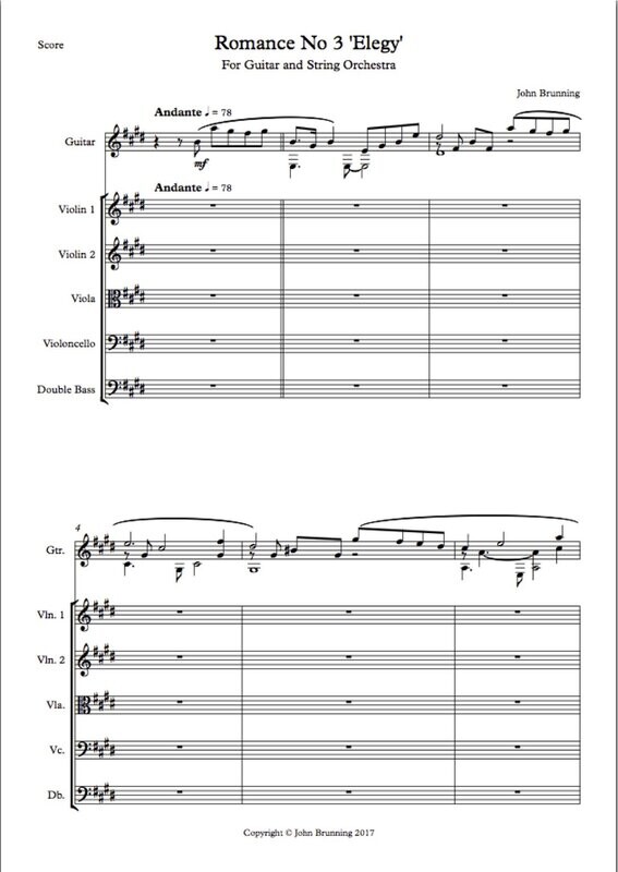 Romance No.3 'Elegy' for Guitar and String Orchestra