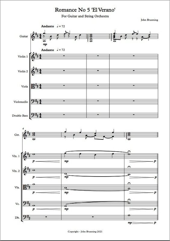 Romance No.5 'El Verano' for Guitar and String Orchestra