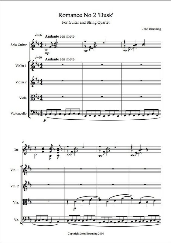 Romance No.2 'Dusk' for Guitar & String Quartet (as recorded by Craig Ogden)