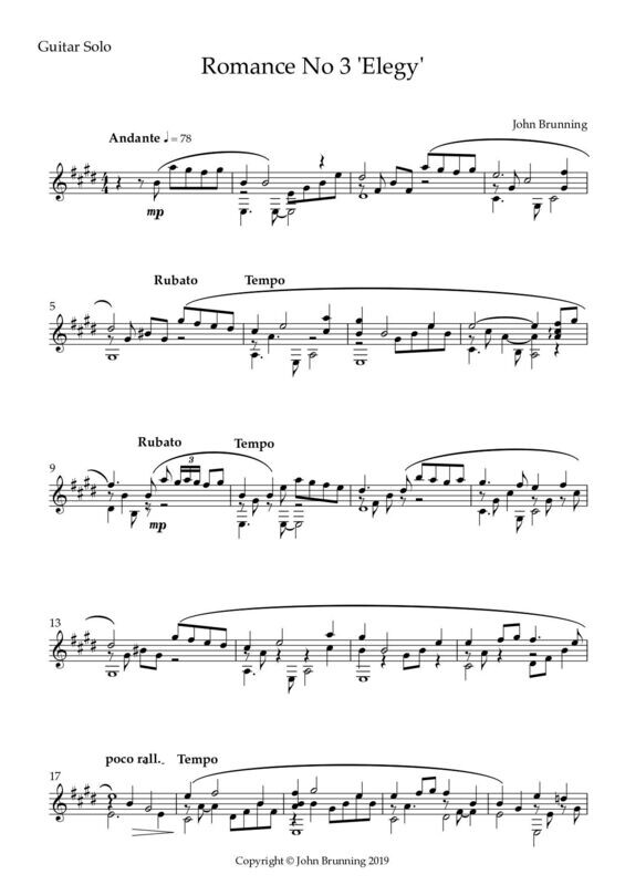 Romance No.3 'Elegy' for solo guitar (as recorded by Xuefei Yang)