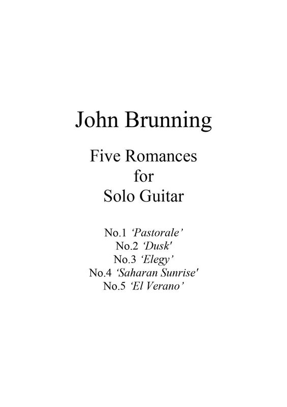 Five Romances for Solo Guitar