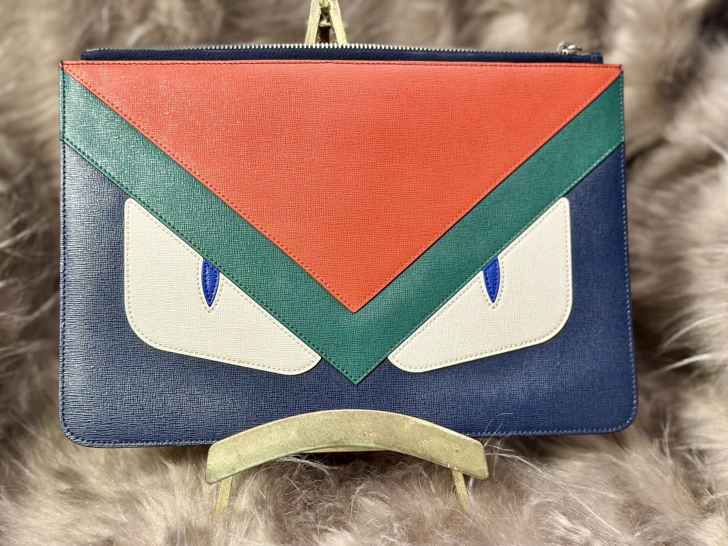 Fendi Monster Zipper Pouch