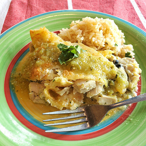 Chicken Enchilada Casserole w/ Salsa Verde