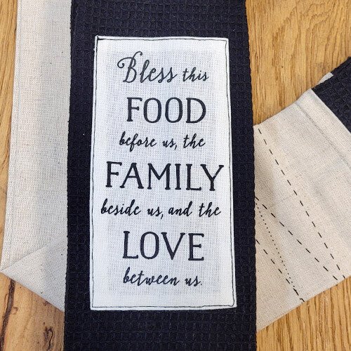 'Bless This Food Before Us, The Family Beside Us and the Love Between Us' Kitchen Boa®
