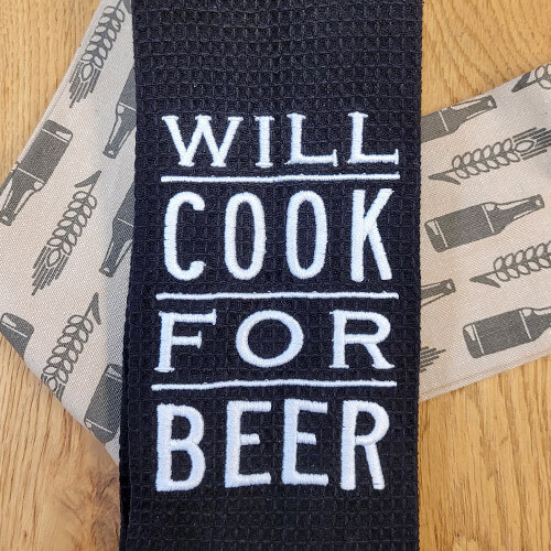 'Will Cook For Beer' Kitchen Boa®