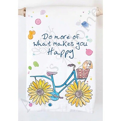 Happy Flower Bicycle Tea Towel by Avery's Home