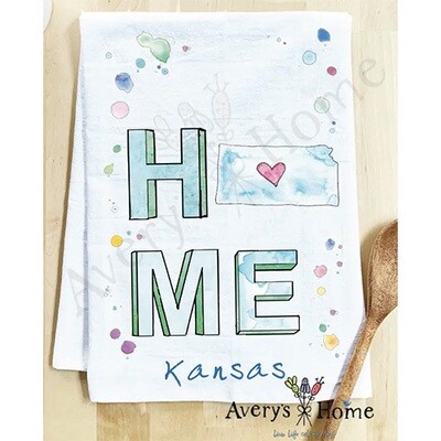 Home in Kansas Tea Towel by Avery's Home