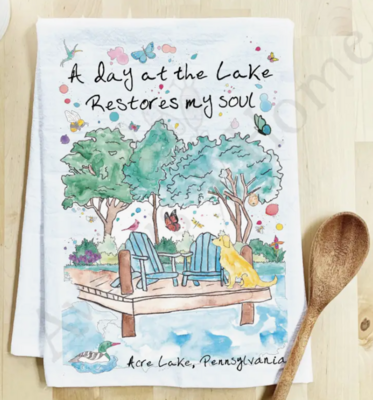 A Day at the Lake Tea Towel by Avery's Home