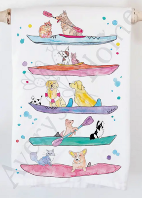Dogs Kayaking Towel by Avery's Home