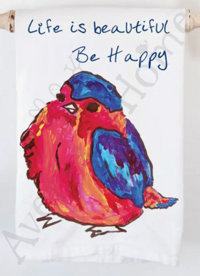 Life is Beautiful Bird Towel by Avery's Home