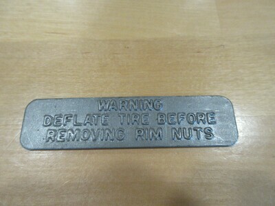 Split Rim Combat Wheel Warning Plate