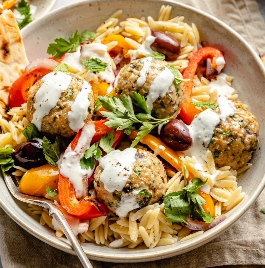 Greek Meatball Bowl FAMILY STYLE MEAL 6-8