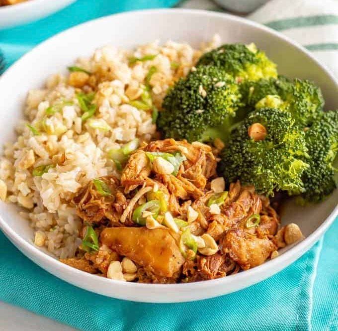 Peanut Miso Chicken Rice Bowl Fam meal 6-8