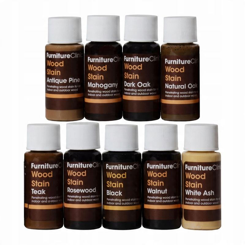 Furniture Clinic Zestaw próbek bejcy do drewna, 9x15ml