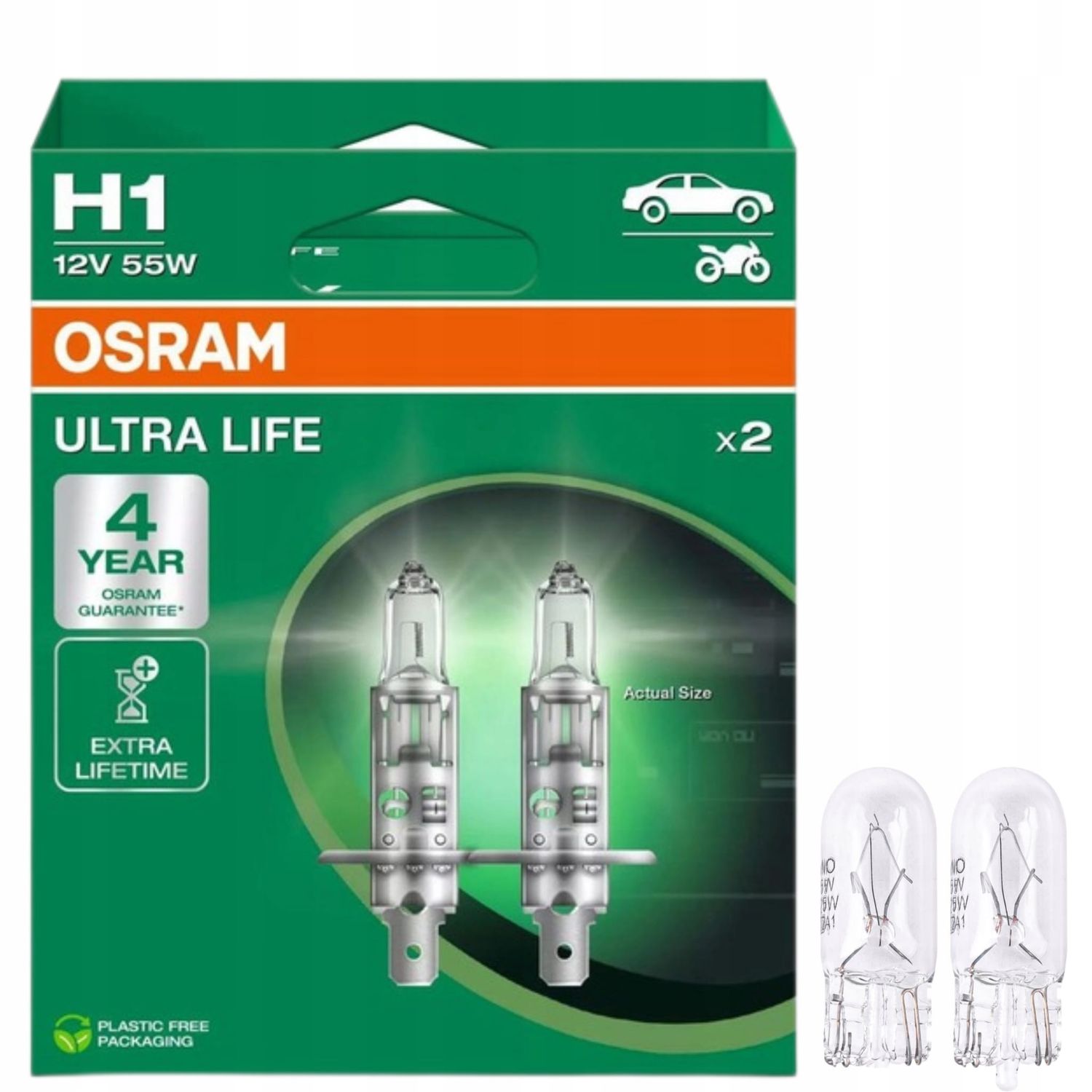 ŻARÓWKI SAMOCHODOWE OSRAM H1 ULTRA LIFE 12V 55W 64150ULT-2HB