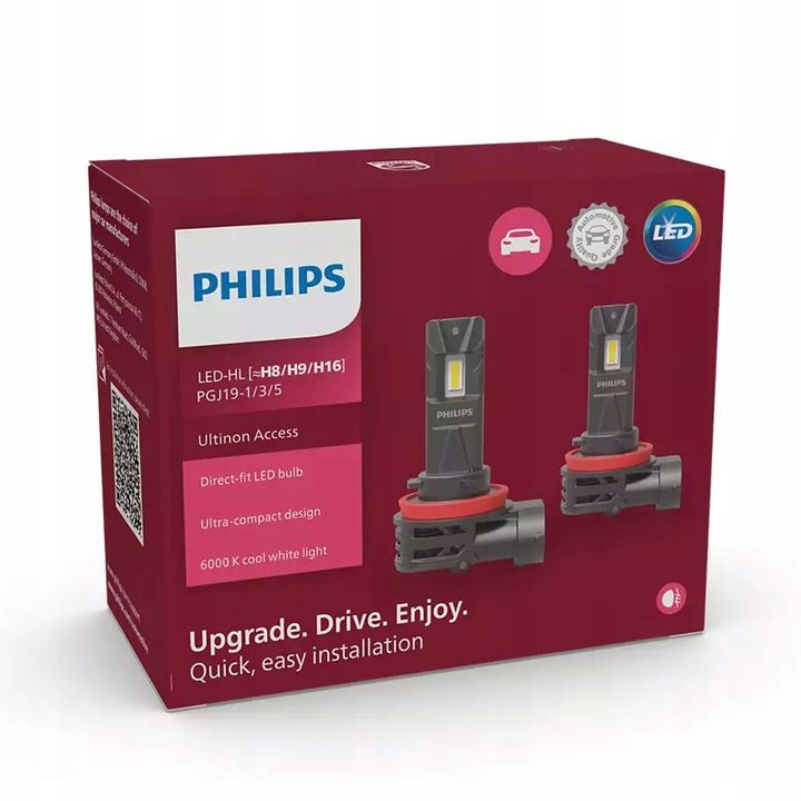 Żarówki przeciwmgielne Philips H8/H9/H16 LED Ultinon Access UA2500 FOG 12V