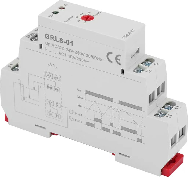 Przekaźnik kontroli poziomu cieczy GRL8-01 10A AC/DC 24V-240V