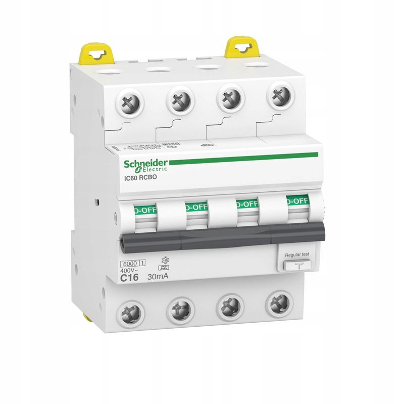 Schneider Acti9 IC60 N Rcbo 4P 16A 30mA C 6kA