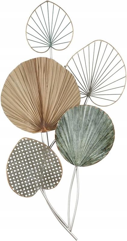 Dekoracja ścienna XL z metalu z 5 arkuszami 90x48 cm GILDE opis